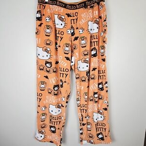 Hello Kitty‎ Halloween Velour Pajama Pants Sz XL Stretchy Waistband.